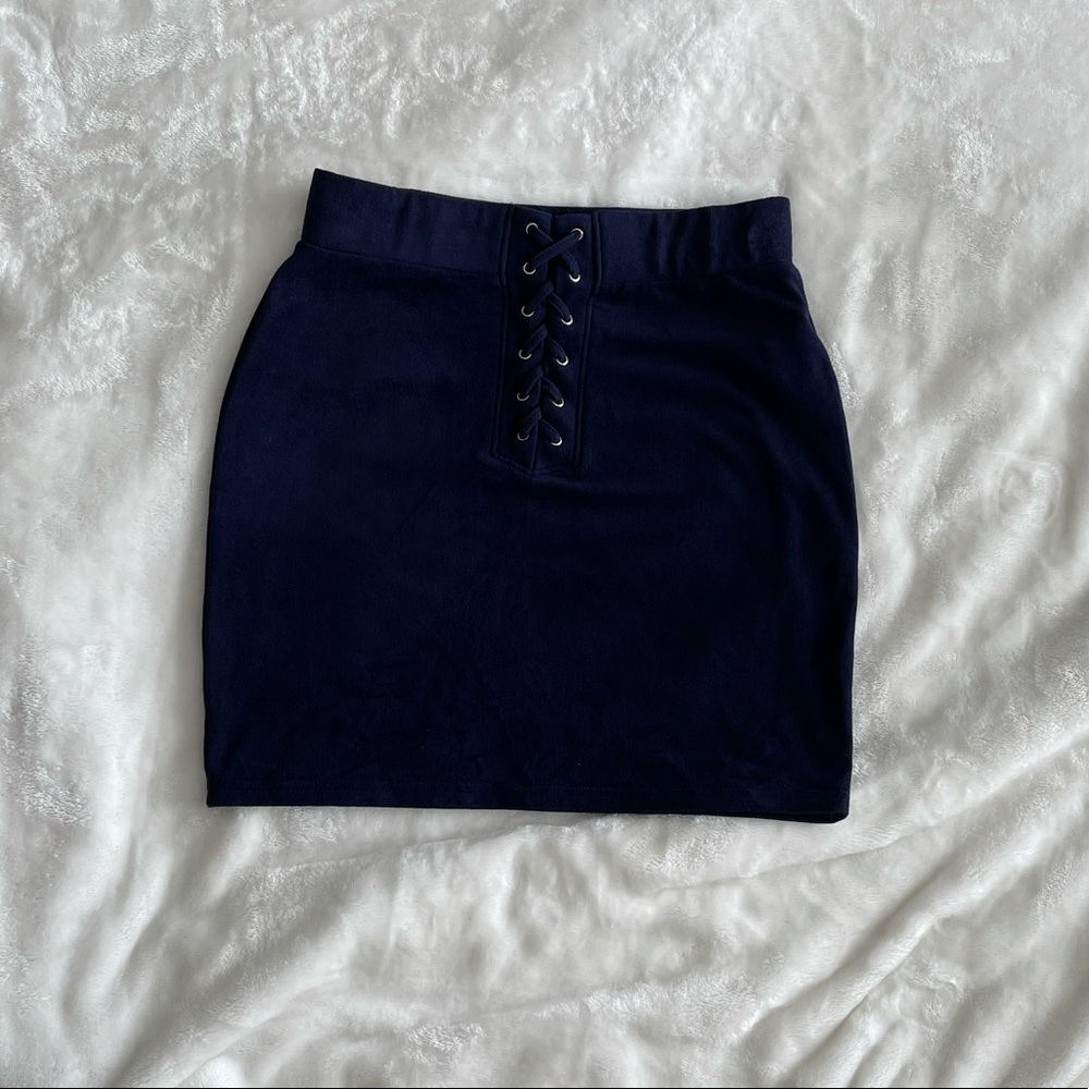 Velvet mini skirt